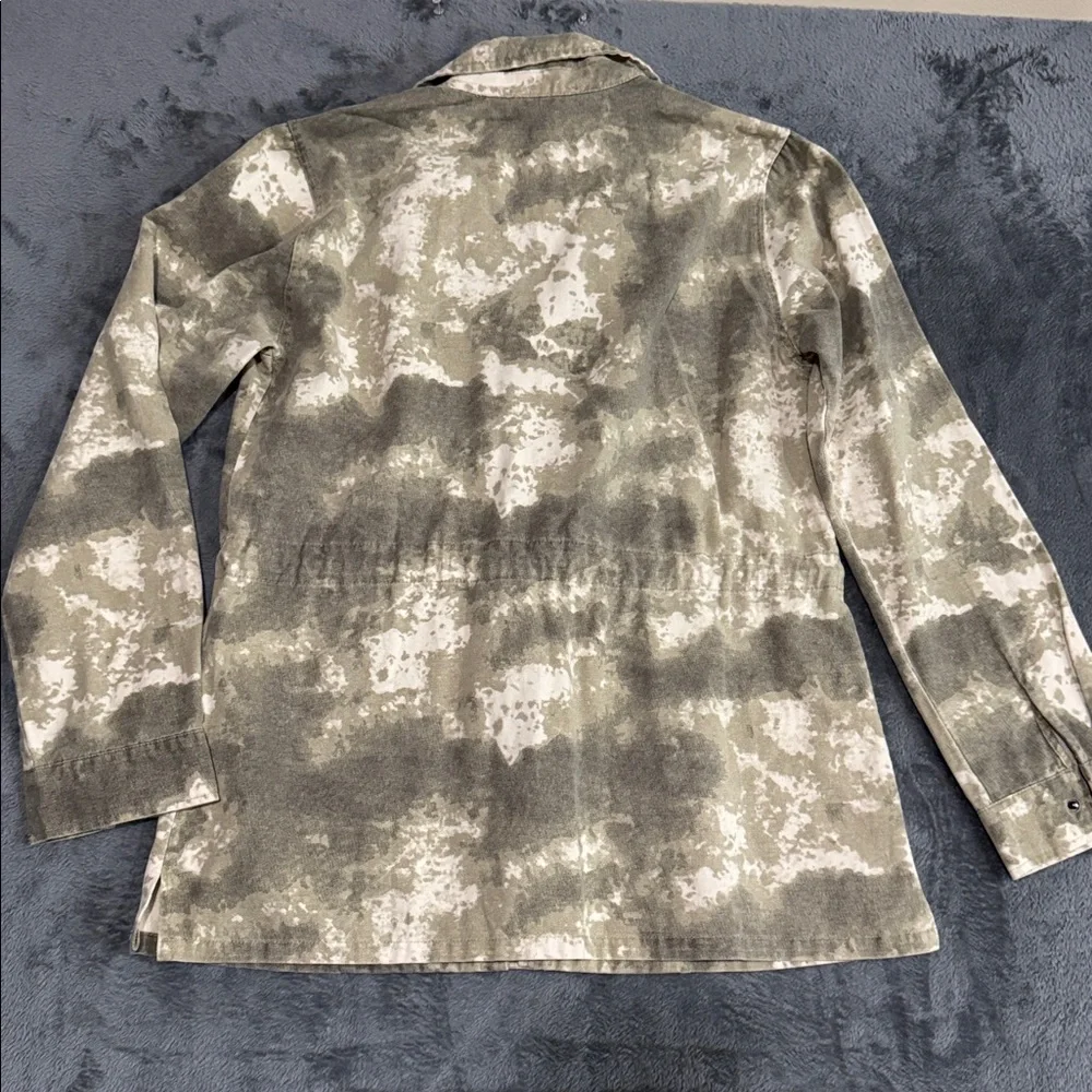 Mystree Olive Cream S-Stone Dye Utility Jacket 100%. Cotton Women's Sz Sm NWT